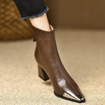Dizainerio smailianosės moteri&scaron;ki modernūs ankle boots auk&scaron;takulniai trumpi batai glausti biuro moters batai 35