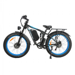 Baolujie DP-2603-SJ 1500*2 Dvigubas variklis Elektrinis dviratis 52V35AH Baterija 26 colių Praplatinta Visureigė padanga E-Kalnų dviratis Suaugusiems mėlyna