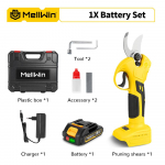 MELLWIN 30 mm be&scaron;epetėliai elektriniai genėjimo žirklės, akumuliatorinis vaisinių medžių &scaron;akų pjoviklis, sodo žirklės, skirtos Makita 18V akumuliatoriui, kai&scaron;čio tipo 1 Battery