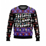 Stranger Things Negražus Kalėdinis Megztinis Kalėdinis Megztinis Dovana Kalėdų Senelis Puloveris Vyrams 3D Džemperis ir Vir&scaron;us Ruduo ir Žiema XL violetinė