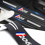 Automobilio durų slenksčio ir bagažinės lipdukai Peugeot 206 Anti Scratch apsauginė plėvelė Galinio bagažinės buferio dekoravimo juosta Auto aksesuaras 4pcs
