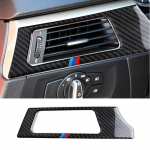 Anglies pluo&scaron;to automobilio kairiojo oro kondicionieriaus i&scaron;ėjimo skydo rėmo apdailos dangtelio lipdukas, skirtas BMW E90 E92 E93 2005-12 automobilio salonui A