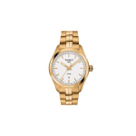 Tissot PR100 Kolekcijos Kvarcinis Mechanizmas Moteri&scaron;kas Laikrodis 33mm Baltas Ciferblatas Nerūdijančio Plieno Korpusas T101.210.33.031.01 Rose Gold Strap
