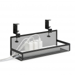 Sunny Point Stalvir&scaron;io kabelių valdymo dėklas 40cm Plieninio vielos laido organizatorius Be gręžimo Tinka 1-5cm Stalo Maitinimo juostos Mar&scaron;rutizatoriaus laikymas Juodas juoda