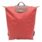 Longchamp Le Pliage Originalus Tekstūruotas Logotipas Reguliuojamas Platus Peties Dirželis Perdirbtas Poliamido Pluo&scaron;tas Totas Kuprinė Moteri&scaron;ka Kuprinė Pomidorų Raudonumo 10284089P94 Basic Set (Bag)