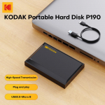 KODAK P190 Ne&scaron;iojama i&scaron;orinė kietojo disko (HDD) saugykla 500GB 1TB 2TB USB 3.0 Mechaninis mobilusis diskas PC ne&scaron;iojamam kompiuteriui Žaidimų saugyklai 500GB