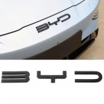 Ry&scaron;kūs juodi automobilio priekiniai ir galiniai emblemos lipdukai Vairo rato logotipo lipdukas BYD SEAl HAN SONG YUAN DOLPHIN ATTO 3 priedams juoda