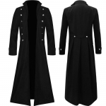 Vyri&scaron;kas Steampunk Retro &Scaron;varkas Gotikinis Viktorieti&scaron;kas Varlės Paltas Helovino Kostiumas Manyi Mada 3XL juoda