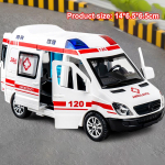 1:24 Lydinio Greitosios Medicinos Pagalbos Modelio Simuliacija Atgal Traukiamas Garsas ir &Scaron;viesa Metalinis Lydinio Automobiliuko Žaislų Rinkinys Vaikų Gimtadienio Dovana