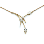 Les Tr&eacute;sors De Lily [E0965] - Collier Plaqu&eacute;-Or 'Etincelles' Blanc dor&eacute; - 34x35 mm