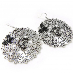 NOA [H1945] - Boucles cr&eacute;ateur 'Vahin&eacute;' noir argent&eacute; juoda
