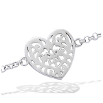 Les Tr&eacute;sors De Lily [H2661] - Bracelet Argent 'Love' argent&eacute; (rhodi&eacute;) - 13x13 mm