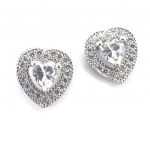 Les Tr&eacute;sors De Lily [K1060] - Boucles Argent 'Love' blanc