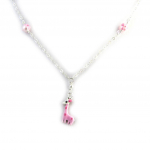 Les Tr&eacute;sors De Lily [N3004] - Collier Argent 'Girafe' rose sidabras