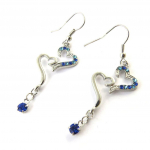 Les Tr&eacute;sors De Lily [N6276] - Boucles Cr&eacute;ateur 'Love' bleu argent&eacute;