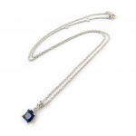 Les Tr&eacute;sors De Lily [N6829] - Collier Argent 'Sissi' saphir blanc (rhodi&eacute;)