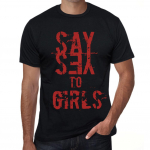 Men&rsquo;s Vintage Tee Shirt Graphic T Shirt Say Yes to Girls Deep Black