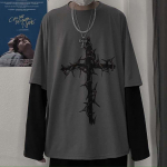 Gothic Goth Style Mar&scaron;kinėliai 2022 Mall Goth Tops Punk ilgomis rankovėmis Negabaritiniai mar&scaron;kinėliai Japoni&scaron;ki gatvės drabužiai mados korėjieti&scaron;ko stiliaus XL