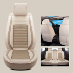 Penkių vietų visi&scaron;kai apsupta automobilio sėdynės pagalvėlė Four Seasons universalus lino audinio sėdynės užvalkalas Specialus sėdynės pagalvėlės sėdynės užvalkalas smėlis