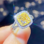 Bella Box naujos mados temperamento princesės kvadrato formos geltoni žiedai moterims cirkonio sužadėtuvių vakarėliui puikūs papuo&scaron;alai Valentino dovana Adjustable Opening