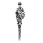 Les Tr&eacute;sors De Lily [A3864] - Stylo figurine r&eacute;sine 'Chevaliers' gris - 16 cm pilka