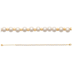 Les Tr&eacute;sors De Lily [R5788] - Bracelet Plaqu&eacute; Or 'Sissi' blanc dor&eacute; - 4 mm