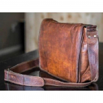 Naujas vyri&scaron;kos tikros ožkos odos vintage ruda &bdquo;Messenger&ldquo; ne&scaron;iojamojo kompiuterio krep&scaron;io portfelis 9x11x4 ruda