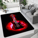 Spalvingi gitara 3D spausdinti kilimai svetainei, neslystantys kilimėliai prie miegamojo lovos &Scaron;iuolaiki&scaron;kas namų dekoravimas, plaunami grindų kilimėliai 40x60cm