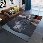 Menui dominuojantys Tiger 3D spausdinimo kilimai svetainei miegamojo dekoro kilimai mink&scaron;ti flaneliniai namų lovos grindų kilimėliai žaidimų zonos kilimėliai 120cm by 160cm
