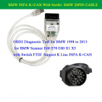 Skirtas BMW INPA K+ DCAN Switch FTDI BMW 20PIN kabeliui