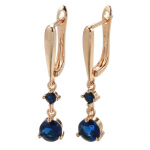 Nauji mėlyni cirkonio ilgi auskarai moterims aukso spalvos madingi paprasti auskarai romanti&scaron;ki vintažiniai papuo&scaron;alai mėlyna