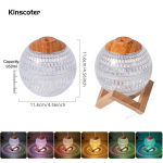 &bdquo;Shining Planet&ldquo; oro drėkintuvas 350 ml USB ultragarsinis drėkintuvas namų staliniam kompiuteriui aromatų difuzorius Ne&scaron;iojamas &bdquo;Mister&ldquo; atostogų dovana Light Wood