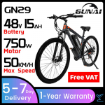 GUNAI GN29 elektrinis dviratis 750W miesto dviratis 48V 15Ah 29*2,1 colio riebios padangos visureigis Ebike 21 greičio pavara suaugusiems dviračiais kalnų dviračiu