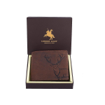 LONDON ALEY Elk Vintage Brown vyri&scaron;ka odinė piniginė.