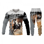 Animacinių filmų &bdquo;Horse Animal&ldquo; 3D &bdquo;Hoodie&ldquo; sportinis kostiumas vyrams Juokingi gatvės drabužiai, striukė su gobtuvu su užtrauktuku kostiumo ilgomis rankovėmis rinkiniai 4XL black