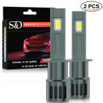 2 vnt H1 H3 LED priekinių žibintų lemputė 60W 20000LM 6500K H27 880 881 CSP, skirta automobilio mini priekiniams žibintams tolimųjų &scaron;viesų &scaron;viesos automatiniai diodiniai rūko žibintai 12V automobilis