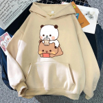 &bdquo;Bubu And Dudu&ldquo; gėrimas &bdquo;Bubble Tea Print&ldquo; moteri&scaron;kas megztinis &bdquo;Kawaii&ldquo; moteri&scaron;kas megztinis &bdquo;Harajuku&ldquo; laisvi ilgomis rankovėmis drabužiai S