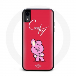 Coque pour Iphone X BTS Bangtan Gar&ccedil;ons BT21 Cooky Fond Rouge