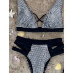 Seksualus languotas dirželis, moteri&scaron;kas maudymosi kostiumėlis auk&scaron;tu juosmeniu, bikinis, moteri&scaron;kas maudymosi kostiumėlis Dviejų dalių bikinio rinkinys pamink&scaron;tintas maudymosi kostiumėlis, skirtas plaukimui