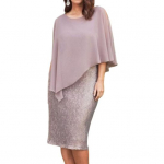 Lady Petticoats Didelio dydžio vakarinė suknelė Cape Sleeve O Kaklo netikra dviejų dalių plius dydžio banketinė suknelė pasimatymams 3XL juoda