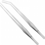 Kreivės ir tiesūs akvariumo pincetai Akvariumo valiklis Vandens augalų pincetas Nerūdijančio plieno pincetas Akvariumo valiklis 2pcs sidabras