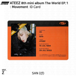 ATEEZ 8-asis mini albumas The World EP.1 : Judėjimas Oficiali asmens tapatybės kortelė Fotokortelė KPOP San - Z (ID Card)