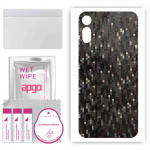apgo Protective Skin Sticker for the back compatible with Motorola Moto E (2020), Wrap Film, Foil, Vinyl - Pattern Carbon Black Pixel