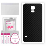 apgo Protective Skin Sticker for the back compatible with Samsung Galaxy S5 mini, Wrap Film, Foil, Vinyl - Pattern Carbon Black