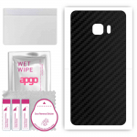 apgo Protective Skin Sticker for the back compatible with Kruger&Matz Move 6S, Wrap Film, Foil, Vinyl - Pattern Carbon Black