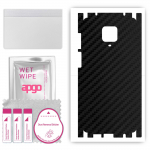 apgo Protective Skin Sticker for the back+sides compatible with Xiaomi Redmi Note 9 Pro, Full Wrap Film, Foil, Vinyl - Pattern Carbon Black