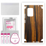 apgo Protective Skin Sticker for the back+sides compatible with Xiaomi Poco X4 GT, Full Wrap Film, Foil, Vinyl - Pattern Tigerwood