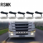 5vnt IP68 Baltos gintaro spalvos LED Truck Scania priekinių grotelių žibintai DAF grotelių lempa Volvo grotelių lempai Man Benz sunkvežimių grotelių žibintai 12v gray