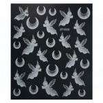 Transfer Decals Ilgalaikio makiažo įrankiai White Butterfly Moon Shape Nail Art Lipdukas profesionaliam naudojimui 8