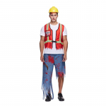 Suaugusiųjų statybininko kostiumas Zombie Helovino kostiumas Vyrams Undead Builder Apranga Statybinės liemenės rinkinys